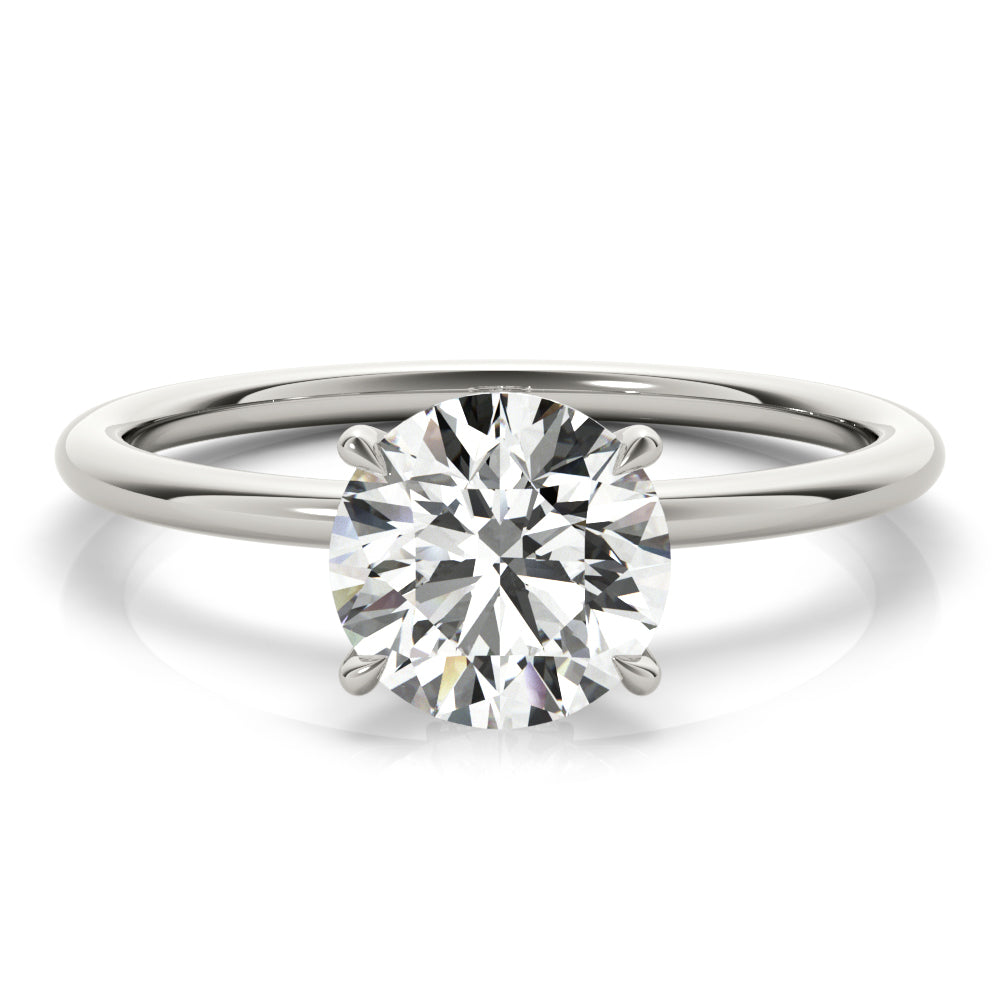 Secret Halo Round Diamond Solitaire Engagement Ring-VIRABYANI